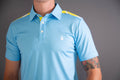 Lemon Print Polo Shirt - Sky Blue
